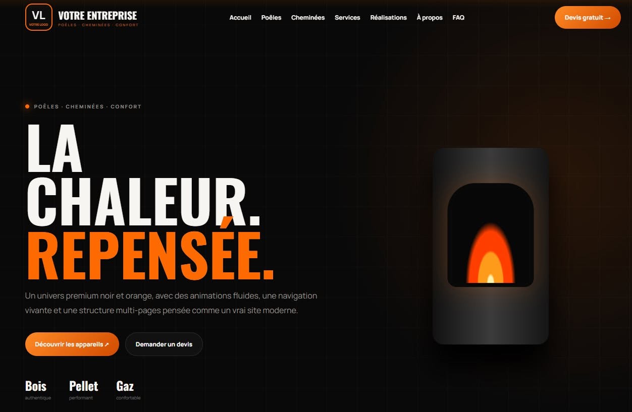 Concept visuel de site vitrine